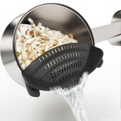 Resim 1 adet ABERZEY Klipsli Süzgeç Tencere ve Tava için - Kolay Bağlama, Matkap Gerektirmeyen Mutfak Süzgeci - Pasta, Et, Sebze ve Meyve için Dayanıklı Plastik, Verimli Süzme Tasarımı, Pasta Süzgeci 