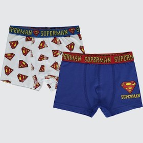 Resim Süperman Erkek Çocuk 2'li Boxer Set 2-10 Yaş Mavi 