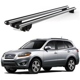 Resim Kanca Hyundai Santa Fe 2001-2012 Uyumlu Gri Kilitli Ara Atkı 120cm Port Bagaj Tavan Barı 