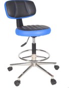 Resim Gizmo Ofis Büro Döner Tekerlekli Çalışma Ayarlı Tabure Sandalyesi B1000 Mavi 