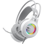 Resim Havit Gamenote H2040D Rgb Aydınlatmalı Mikrofonlu Gaming Oyuncu Kulaklığı - 3.5mm Jack + USB - Beyaz 