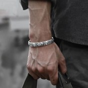 Resim Erkekler için Vintage Pixiu Bileklik - Çinko Alaşımlı, Şans Çekici ve Zenginlik Çekici Bileklik, Günlük Giyim için, Antika Gümüşü Renkli, Şans Çekici Bileklik|Vintage Bileklik|Çinko Alaşımlı Bileklik 