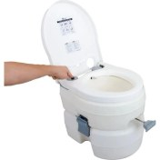 Resim Karavan Kampüs Taharet Musluklu Portatif Tuvalet Beyaz Karavan Tuvaleti Tekne Tuvaleti Hasta Tuvaleti 