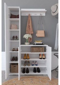 Resim Kzy Berrak Ayakkabılık&Portmanto - Beyaz 