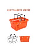 Resim 1 adet 22Litre Market ve Alışveriş Sepeti, Saplı Market Sepeti T 