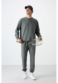 Resim Tommy Life Çağla Casual O Yaka Lastik Paça Pamuklu Erkek Oversize Eşofman Takımı - 85120 Yeşil 