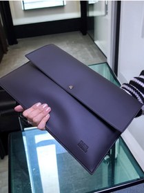 Resim PLUSH STUDIO , Ledcase 13.3-14 Inch Bilgisayar Evrak Çantası (deri+peluş) Siyaha Siyah Klasör, Kılıf 