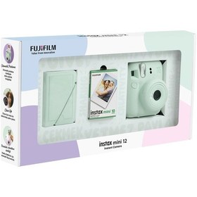 Resim Fujifilm Instax Mini 12 Fotoğraf Makinesi + 10'lu Film + 28'li Mini Albüm Yeşil 