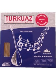 Resim Turkuaz CG518 Pyramid Kısa Sap Bağlama Teli Krom Bamlı 018 SET 