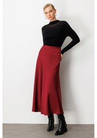 Resim Ekol Kadın Maxi Boy Volanlı Etek 2027 Bordo Bordo 