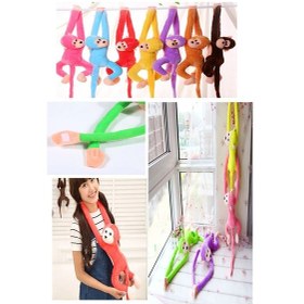 Resim Boyuna Sarılan Peluş Maymun Sesli Asılabilen Pelüş Maymun Uyku Arkadaşı 6 Renk Kahverengi Kahverengi 