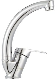 Resim Kuğu Evye Bataryası Mutfak Lavabo Musluğu, Uzun Ömürlü Ve Şık Tasarım Krom 