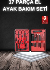 Resim Skygo 17 Parça Manikür Seti Taşınabilir Özel Çantalı El ve Ayak Bakımı Tırnak Batığı Temizleme 