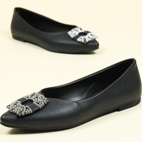 Resim Taş Tokalı Babet Siyah-6434-siyah Siyah 