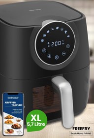 Resim GoldMaster Freefry 1700w Xl Dokunmatik 8 Ön Ayarlı Cam Kapaklı Hazne Aydınlatmalı Airfryer Sıcak Hava Fritözü 