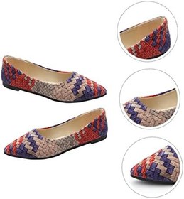 Resim SAFIGLE 1 Çift Düz Pompalar Bale Düz Ayakkabılar Şık Pu Ayakkabılar Nefes Alabilen Ayakkabılar Klasik Düz Ayakkabılar Gündelik Slip-Ons Sivri Burun Düz Ayakkabılar Düz Mokasen Dört Mevsim 