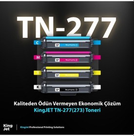 Resim Kingjet Brother Uyumlu Mfc-l3730cdn Yüksek Kapasiteli 4 Renk Takım Uyumlu Toner Tn-277 