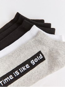 Resim LC Waikiki Timeless Clothing & Zamansız Seçimler Çizgili Erkek Çocuk Patik Çorap 5'li 