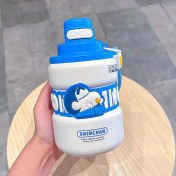 Resim Shun Shop Xiaoksin Karikatür Termos Kupası Halat ve Yay Kapağı Teleskopik Saman Su Kupası Çocuk Uygun Kupası (Yurt Dışından) 