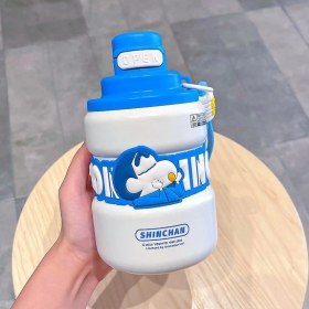 Resim Shun Shop Xiaoksin Karikatür Termos Kupası Halat ve Yay Kapağı Teleskopik Saman Su Kupası Çocuk Uygun Kupası (Yurt Dışından) 