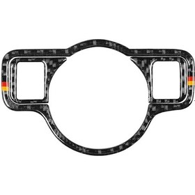 Resim Araba Karbon Fiber Alman Renkli Far Anahtarı D Mercedes-benz A 2013-2018 / B Sınıfı 2013-2018 / C Sınıfı 2007-2013 İçin Dekoratif Etiket, Sol Ve Sağ Sürücü Evrensel 1 Adet 