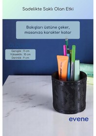 Resim Kalemlik Masa Kalemliği Organizer Kalemlik Siyah Renk Model 82 Çok Renkli 
