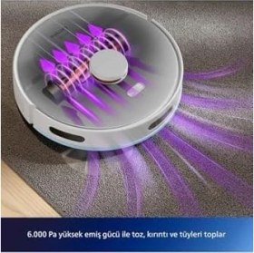Resim Plus Moda XU2000/27 Süpürge, 6000 Pa Emme Gücü, 120 Dakika Çalışma, Hepa Filtre, Haritalama, Otomatik Şarj 