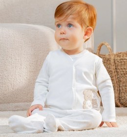 Resim Minycenter Unisex Bebek Yelek - Beyaz / 9-12 Ay 