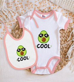 Resim Bk Kids Cool Tasarımlı Pembe Bebek Body Zıbın Ve Mama Önlüğü Hedi Çok Renkli 