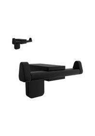 Resim F1 Serisi Siyah Paslanmaz Duvara Monte 2'li Bornoz Askılık Seti Siyah 