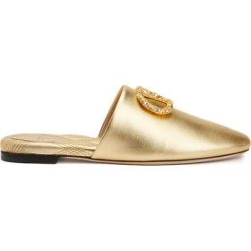 Resim Vlogo Signature Gold Kadın Deri Terlik 