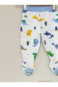 Resim MELOMARKETING Unisex Bebek Pamuklu Dinazor Desenli Patikli Pantolon 