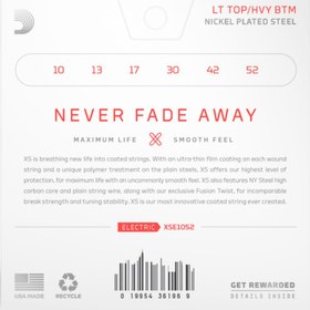 Resim D'Addario XSE1052 XS Nickel Plated Steel Elektro Gitar Teli - Light/Heavy (10-52) 