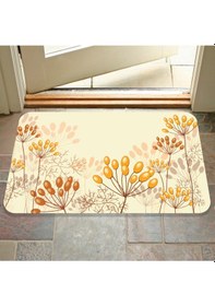 Resim Dijital Baskılı Desenli Dekoratif Dış Kapı Önü Ve Iç Mekan Paspası Yıkanabilir Kaymaz Taban Bej 