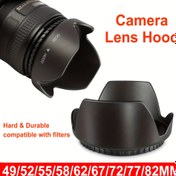Resim Canon, Nikon, Sony Kameralar için Lale Çiçeği Lens Kapak Seti - 49mm/52mm/55mm/58mm/62mm/67mm/72mm/77mm/82mm Uyumlu - Koruyucu Lens Kapağı - Sert ve dayanıklı, filtrelerle uyumlu 