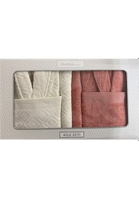 Resim Özdilek Pastoral Aile Bornoz Seti R.Amatis-Krem 