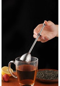 Resim Çay Demleme Aparatı Bitki Çayı Süzgeci Demleme Cin526 Gri 