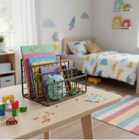 Resim GO DEKOR Metalik GRİ Masaüstü İskandinav TEL Dergilik 24X12X15 