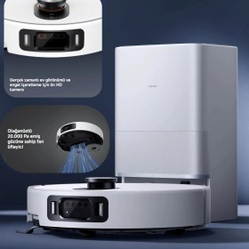 Resim Xiaomi 20000PA Omni Istasyonlu Aı Kamera Engel Algılama Dtof Radar 80°c Sıcak Su Paspas Yıkama Robot Süpürge Beyaz 
