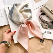 Resim 1 Adet Büyüleyici Kadın Küçük Kare Eşarp - Pembe & Gri Geometrik Renk Blok Tasarımı, Günlük ve Resmi Kıyafetler için Hafif Çok Yönlü Boyun Sarmağı & Başörtüsü, Eşarp Baş Sarmağı, Kıyafeti Güzelleştirici, Dekoratif Boyun Aksesuarı, Zarif Doku 