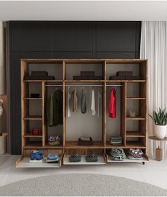 Resim Nil 6 Kapaklı Çekmeceli Gardırop - Tamamı Mdf Aytaşı 