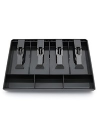 Resim Yazar Kasa Çekmecesi İçi Para Tepsisi - Taşınabilir Para Düzenleyici Saklama Kutusu, 4 Banknot3 Madeni Para - Siyah 