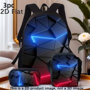 Resim Graduation Sezonu ve Okula Dönüş Sezonu 3'lü Oyuncu Laptop Çantası ve Kılıf Sırt Çantası Seti Erkekler İçin, Kalem Kutusu ile Rahat Polyester Öğrenci Sırt Çantası, Elde Yıkanabilir, Fermuar Kapatma 