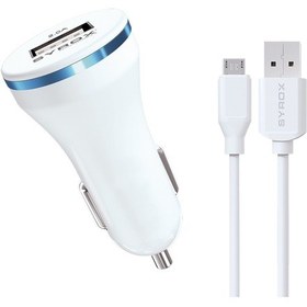 Resim Syrox C44 Araç Şarj Aleti Micro Usb Kablo Set 2.0A Beyaz 