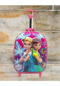 Resim Tezzgelsin Anaokulu Kreş Çekçekli Frozen Elsa Kız Kardeşler 3-6 Yaş 3d Kabartmalı Sırt Okul Çantası Pembe 