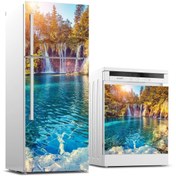 Resim Jasmin2020 Buzdolabı Ve Bulaşık Makinası Sticker Kaplama Etiketi 3d Şelale 