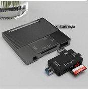Resim Çok Fonksiyonlu Altılıonecardreader Otg İphone Uyumlu Type-c Mikro Sd Cardflashdrive Android Black 