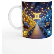 Resim Ikizler Burcu Baskılı Kahve Kupası - Ay Işığında Zodyak Bahçesi Vs2 