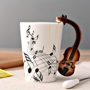 Resim 250ml Viyolonsel Tutma Kavanoz - Müzik Notları Tasarımı, Sıcak ve Soğuk İçecekler İçin Tekrar Kullanılabilir, Kahve, Çay, Smoothie İçin Mükemmel, Müzik Sevgilileri İçin İdeal Hediye, Festivite ve Daha Fazlası İçin İdeal Hediye, Festive Gift Item | Müzik Temalı Kavanoz | Dayanıklı Seramik Kavanoz, Viyolonsel Aksesuarları 