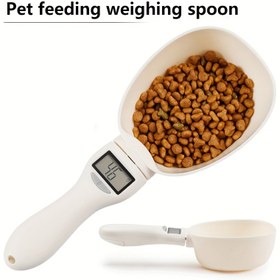 Resim 1 Adet Evcil Hayvan Mama Ölçeği Elektronik Ölçüm Aracı Yeni Köpek Kedi Mama Kabı Ölçü Kaşığı Ölçeği 